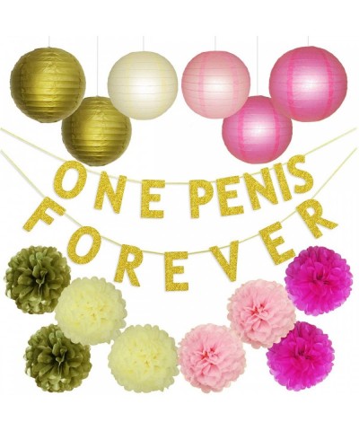 15 Pcs Bachelorette Party Decorations Kit One Penis Forever Banner Sign Tissue Paper Pom Poms Paper Lanterns - CX186HRCH5H $6...