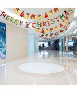 Christmas Banners Decoration Set- 3 Pcs Christmas Hanging Paper Banners Bunting Garland for Indoor Outdoor Decor Holiday Part...