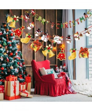 Christmas Banners Decoration Set- 3 Pcs Christmas Hanging Paper Banners Bunting Garland for Indoor Outdoor Decor Holiday Part...