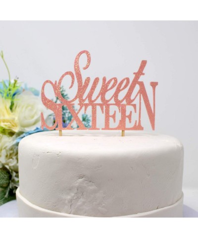 Sweet Sixteen Cake Topper (Glitter Pastel Pink) 1pc- 16th Birthday- Glitter Topper - Glitter Pastel Pink - CY18DW4LUOK $15.99...