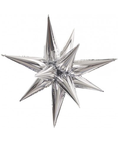 Large Foil 12 Point Silver Star Balloon - Silver - CQ12O8YWFXN $6.39 Balloons