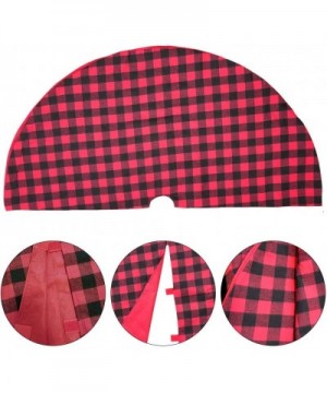 48 Inch Christmas Tree Skirt Buffalo Plaid Xmas Tree Skirts Double Layers Checked Tree Skirts Mat for Holiday Party Xmas Orna...