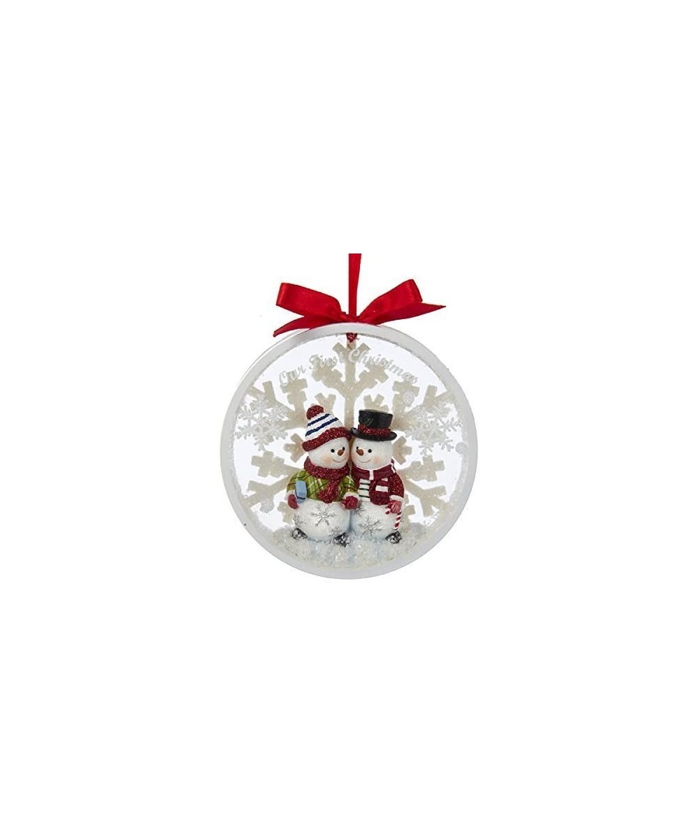 Snowman Couple Our 1st Christmas Together Disc Ornament - C8890 - CH11AVQV4KT $8.47 Ornaments