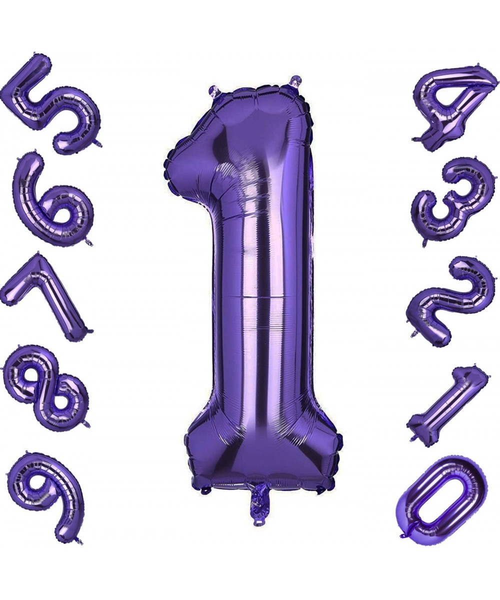 40 Inch Number Balloons Purple Number 1 Helium Foil Birthday Party Decorations Digit Balloons - Number 1 Balloon - CE18UR03R2...