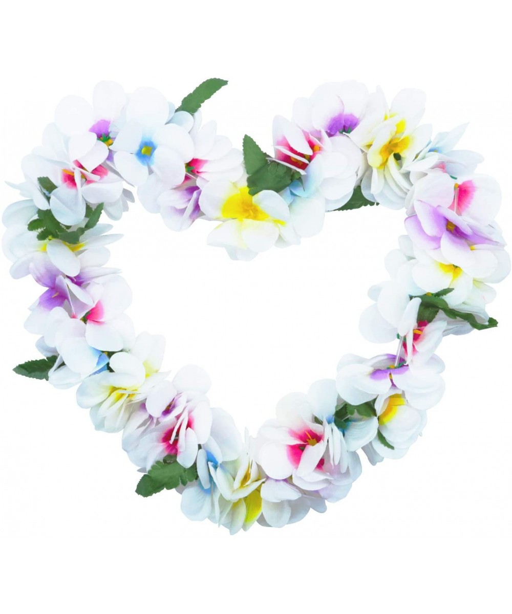 Hawaiian Flower Leis Jumbo Necklace for Hawaiian Luau Party Decoration Supplies-Colorful - Multi-colored - C218R6X65AT $7.11 ...