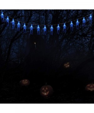 Halloween Skeleton Skull String Lights Battery Operated- Spooky Halloween Decoration Waterproof 15LED String Lights with 8-Li...