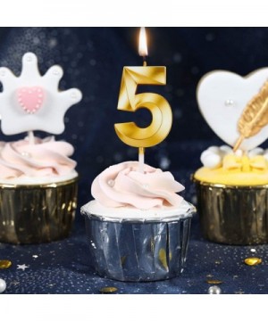 2.76in Gold 3D Diamond Shape Happy Birthday Cake Candles with Fold Design Number Candles Number Birthday Candle Cake Topper D...