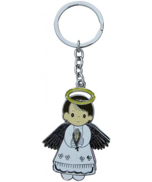 Personalized First Communion Favor (12 PCS) -White Angel Boy Metal Custom Keychain Recuredos De Bautizo Christening Gift for ...