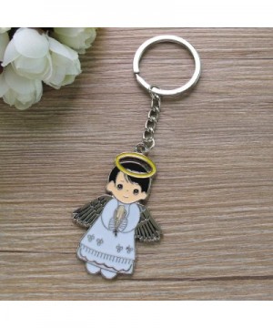 Personalized First Communion Favor (12 PCS) -White Angel Boy Metal Custom Keychain Recuredos De Bautizo Christening Gift for ...