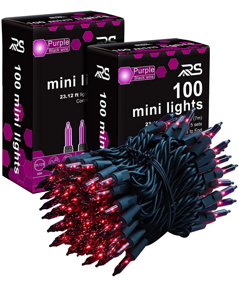 Halloween String Lights 46.4 Feet 200 Incandescent Purple Mini Bulbs Lights- 120 V UL Certified String Lights for Outdoor and...