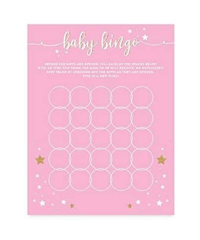 Twinkle Twinkle Little Star Pink Baby Shower Collection- Baby Bingo Game Cards- 20-Pack- Games Activities and Decorations - C...