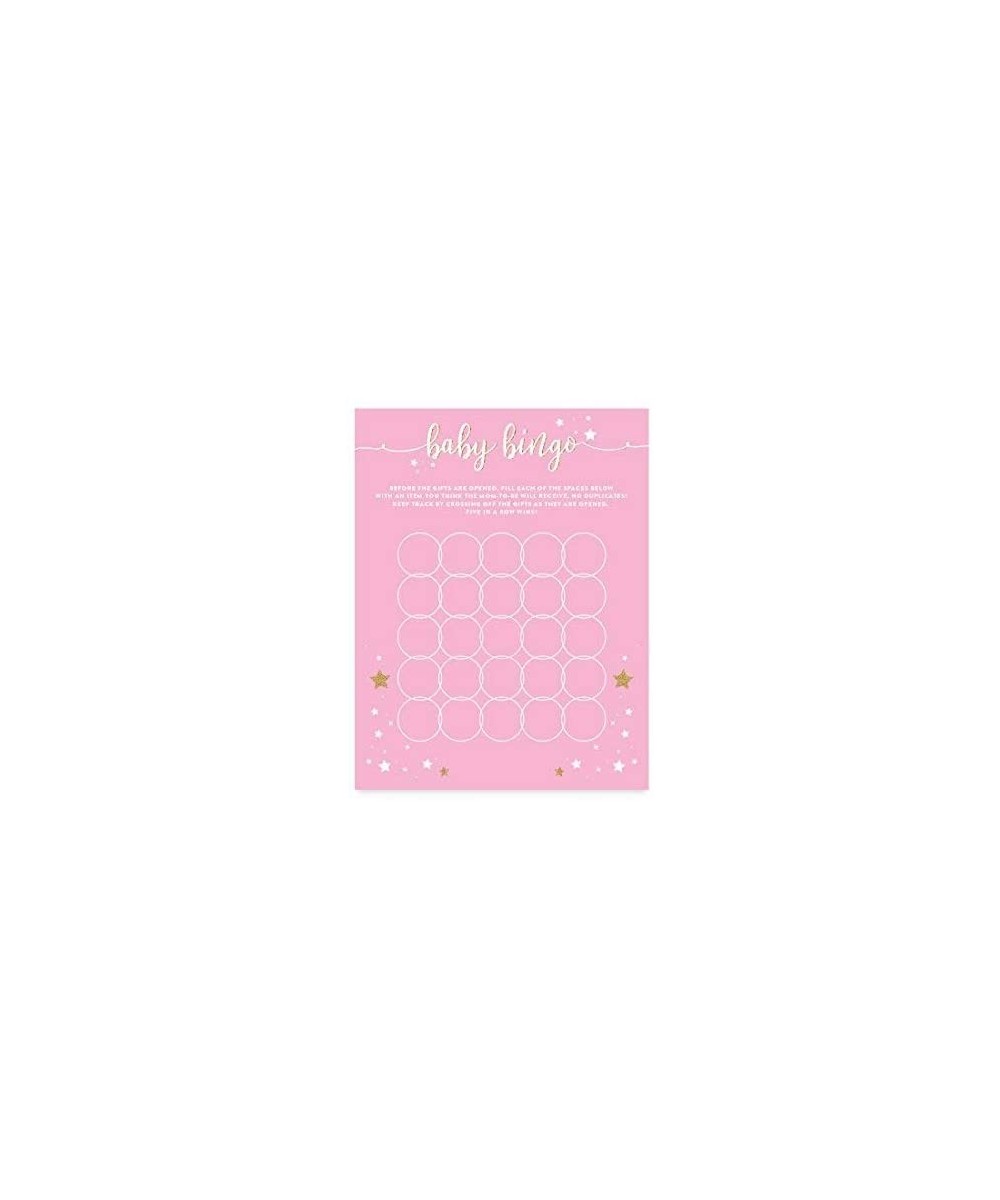 Twinkle Twinkle Little Star Pink Baby Shower Collection- Baby Bingo Game Cards- 20-Pack- Games Activities and Decorations - C...