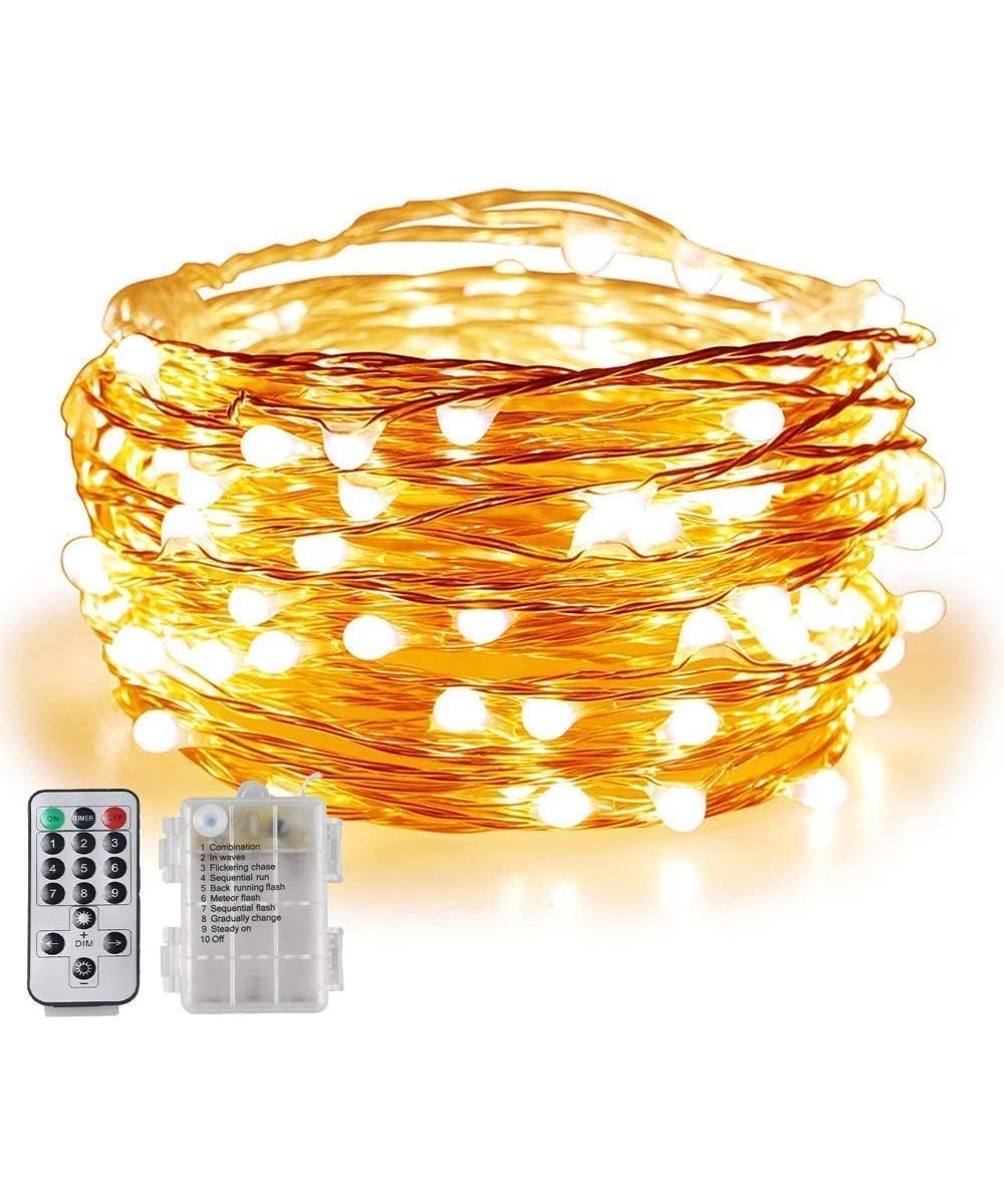 Battery Operated Fairy String Lights with Remote Timer- 5M 50 LEDs-Dimmable Copper Wire Waterproof Lights for Home Garden Hol...