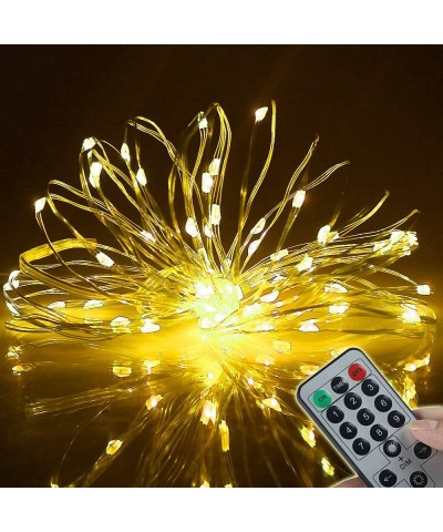 Battery Operated Fairy String Lights with Remote Timer- 5M 50 LEDs-Dimmable Copper Wire Waterproof Lights for Home Garden Hol...