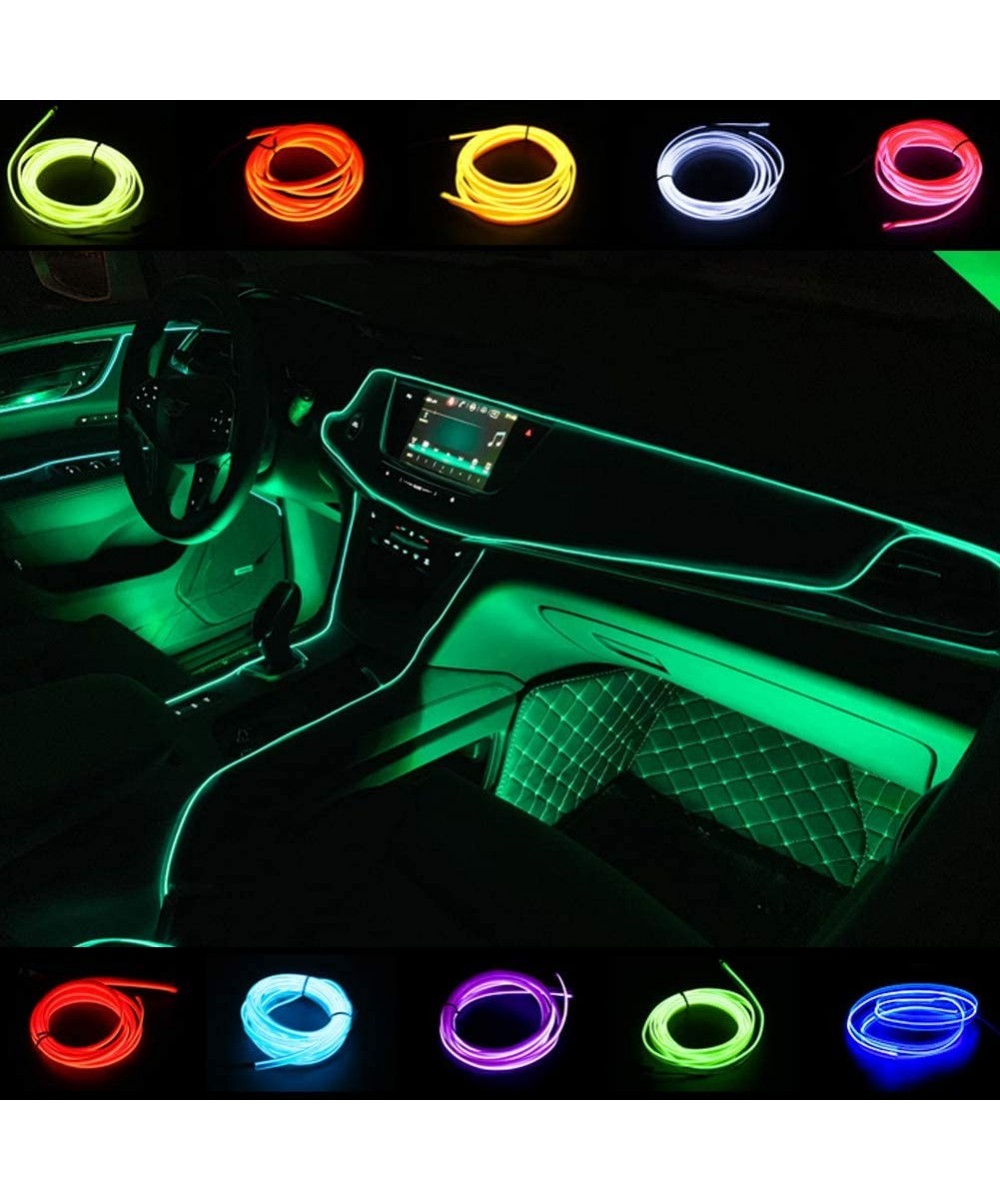 Car Atmosphere Light Strip 5M/16FT USB Neon EL Wire Green Cold Lights Glow String Strip for Xmas Party Pub Festival Decoratio...