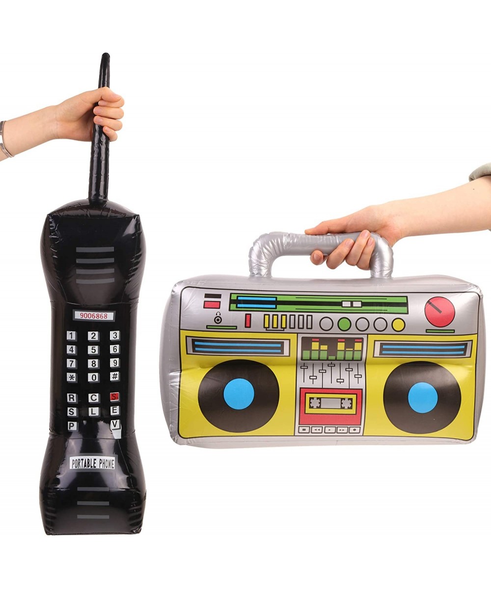 Inflatable Retro Mobile Phone and Blow Up Radio Boombox Props for 80s 90s Party Decorations. - CL192I2O9N0 $6.99 Party Favors