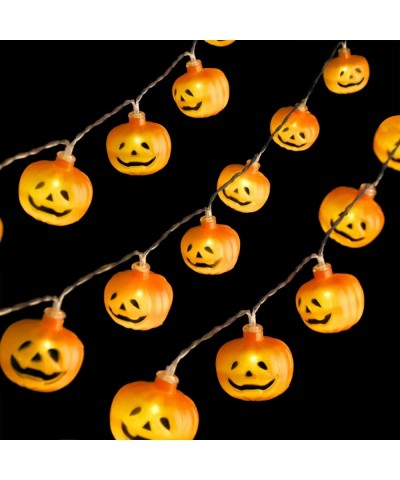 7.9 Feet 24 LEDs Halloween Pumpkin String Lights- Battery Operated with 8 Flash Modes- Remote and Timer for Halloween Party D...