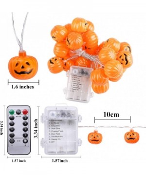 7.9 Feet 24 LEDs Halloween Pumpkin String Lights- Battery Operated with 8 Flash Modes- Remote and Timer for Halloween Party D...