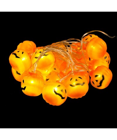 7.9 Feet 24 LEDs Halloween Pumpkin String Lights- Battery Operated with 8 Flash Modes- Remote and Timer for Halloween Party D...