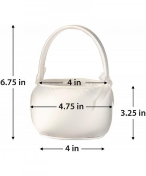 White Satin Flower Girl Basket- 4.75 - CU192RS7KGU $9.62 Ceremony Supplies