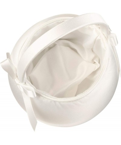 White Satin Flower Girl Basket- 4.75 - CU192RS7KGU $9.62 Ceremony Supplies