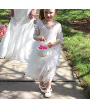 White Satin Flower Girl Basket- 4.75 - CU192RS7KGU $9.62 Ceremony Supplies