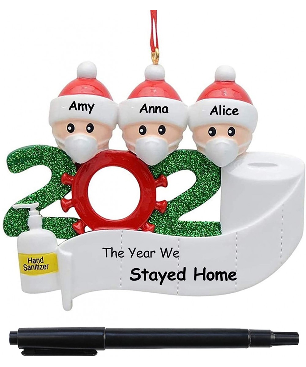 Personalized Name Christmas 2020 Ornament kit with Face Cover Mask- Quarantine Survivor Family Hanging Ornament Creative Gift...