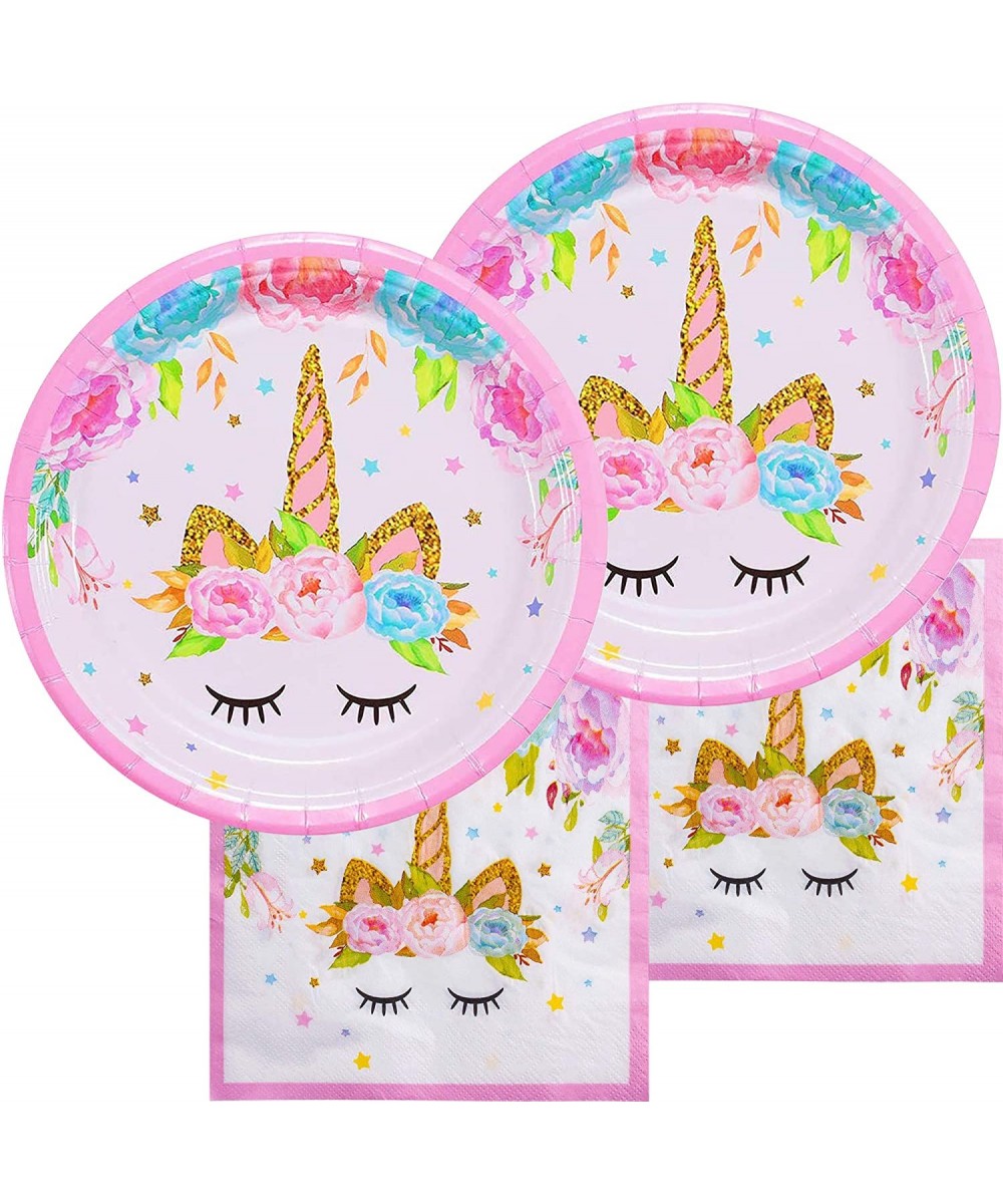 Unicorn Plates and Napkins- 16 Serves - Unicorn 16 Plates- 16 Napkins - C718A9L66M3 $9.69 Party Favors