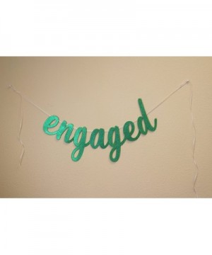 Engaged Cursive Banner- Engagement- Bridal Shower- Party Banner- Party Decor- Photo Backdrop- 1set (Green) - Green - C8180K6Q...