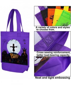 20 Packs Halloween Non-Woven Bags 9.8 x 9.8 x 3.1 Inches Trick or Treat Flat Bottom Bags Party Gift Goodie Bags Candy Bags wi...