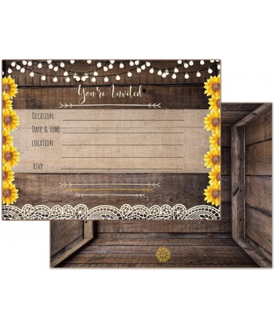 Country Lace & Sunflower Rustic Invitations All Occasion Fill in invites for Bridal Shower Wedding Rehearsal Dinner Birthday ...