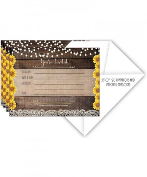 Country Lace & Sunflower Rustic Invitations All Occasion Fill in invites for Bridal Shower Wedding Rehearsal Dinner Birthday ...