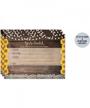 Country Lace & Sunflower Rustic Invitations All Occasion Fill in invites for Bridal Shower Wedding Rehearsal Dinner Birthday ...