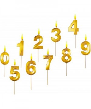 Gold Glitter Happy Birthday Cake Candle Numbers Decoration - Number Candles 3D Design Cake Topper Decoration for Kids Adults ...