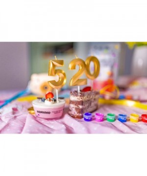 Gold Glitter Happy Birthday Cake Candle Numbers Decoration - Number Candles 3D Design Cake Topper Decoration for Kids Adults ...