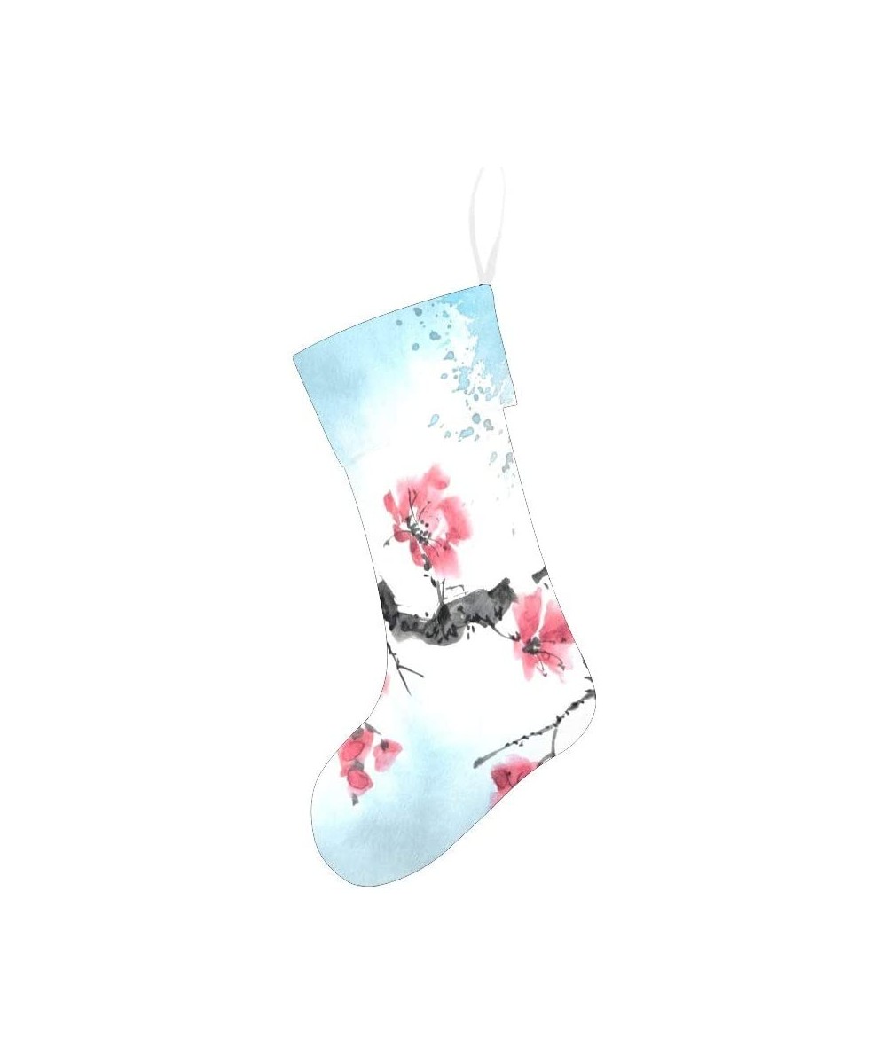 Watercolor Cherry Blossom Christmas Stocking for Family Xmas Party Decoration Gift 17.52 x 7.87 Inch - Multi5 - CA19GCDMKTD $...