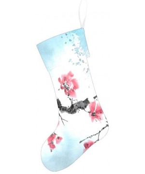 Watercolor Cherry Blossom Christmas Stocking for Family Xmas Party Decoration Gift 17.52 x 7.87 Inch - Multi5 - CA19GCDMKTD $...