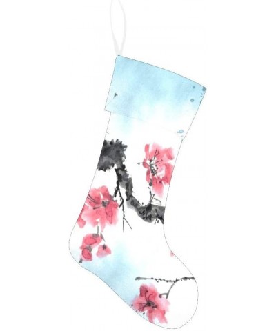 Watercolor Cherry Blossom Christmas Stocking for Family Xmas Party Decoration Gift 17.52 x 7.87 Inch - Multi5 - CA19GCDMKTD $...