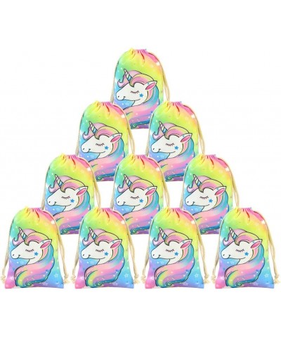 Unicorn Party Favor Bags Drawstring Treats Bag for Birthday Party Pack of 10 - CF18I7305HG $6.59 Party Packs