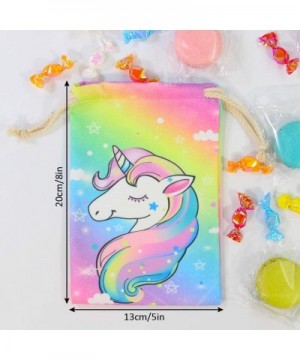 Unicorn Party Favor Bags Drawstring Treats Bag for Birthday Party Pack of 10 - CF18I7305HG $6.59 Party Packs