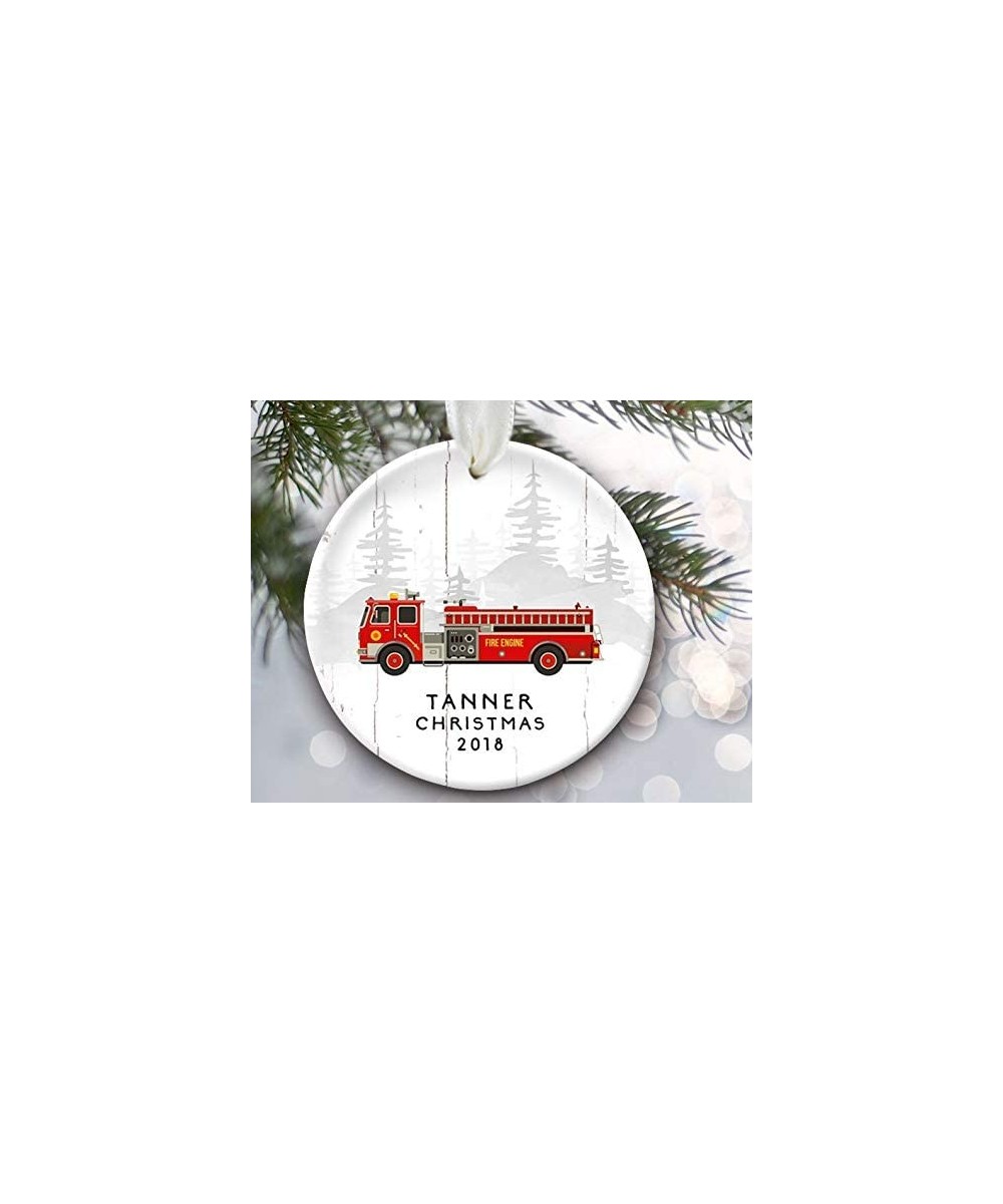 Firetruck Ornament- Fire Truck Personalized Firefighter Christmas Ornament- Fireman Gift- Firefighter Gift for him- Kid's Orn...