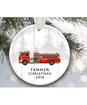 Firetruck Ornament- Fire Truck Personalized Firefighter Christmas Ornament- Fireman Gift- Firefighter Gift for him- Kid's Orn...