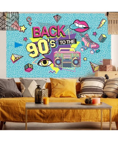 90s Theme Backdrop Hip Hop Graffiti Back to 90's Party Banner Background 72.8x43.3 Inch Fabric Wall Table Decorations Photo B...