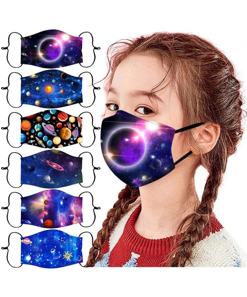 6PCS Child Kids Student Face Bandana_Covering_MASK Cute Print Face Protection for School Kids Outdoor- Adjustable Universal B...