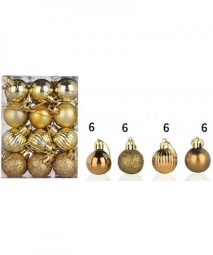 24PCS Christmas Ball Ornaments Sets for Christmas Tree Decorations- 1.18" Small Shatterproof Xmas Decor Pendant-Perfect Hangi...