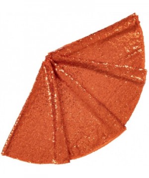 Sequin Tree Skirt 24Inch Small Christmas Tree Skirt Embroidered Sparkly Orange Xmas Tree Ornament Christmas Decoration 24 Inc...