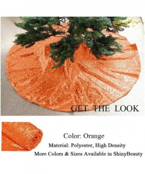 Sequin Tree Skirt 24Inch Small Christmas Tree Skirt Embroidered Sparkly Orange Xmas Tree Ornament Christmas Decoration 24 Inc...