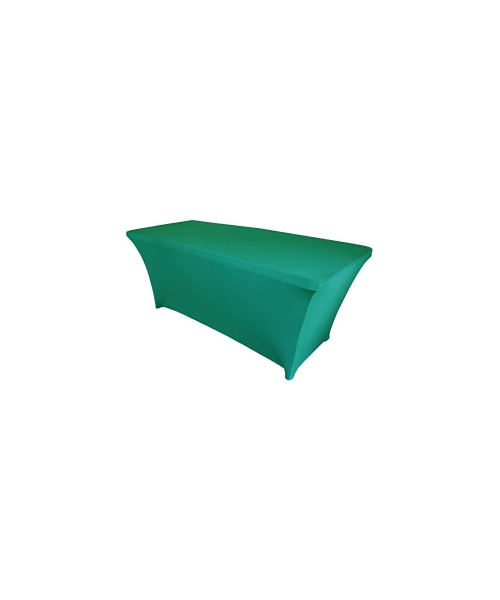 Wholesale (200 GSM) 8 FT Rectangular Spandex Stretch Fitted Table Cover Tablecloths Jade - Jade - CX184YST58W $18.62 Tablecovers