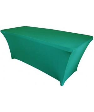 Wholesale (200 GSM) 8 FT Rectangular Spandex Stretch Fitted Table Cover Tablecloths Jade - Jade - CX184YST58W $18.62 Tablecovers