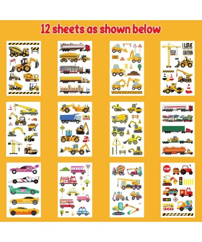 110 PCS Cars and Trucks Temporary Tattoos for Kids- Construction Tractor Themed Birthday Party Supplies Decorations for Boys-...